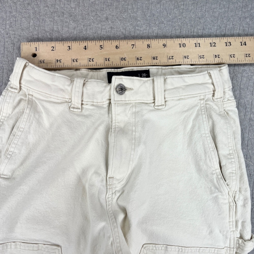 Abercrombie & Fitch Baggy Wide Leg Carpenter Jeans Women 28/25X25 Double Knee - Picture 4 of 10